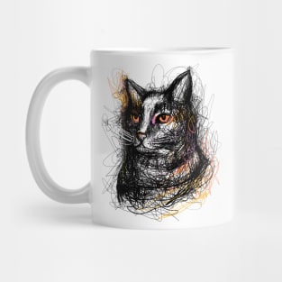 You Had Me At Meow - Scribbled Cat Print Design Mug